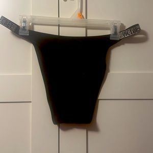 Victoria's Secret Black Bikini Bottom with Embellished Straps